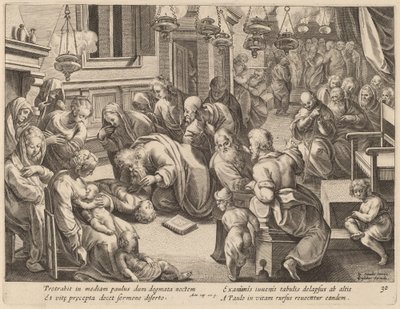 Pád Eutycha od Philip Galle after Jan van der Straet