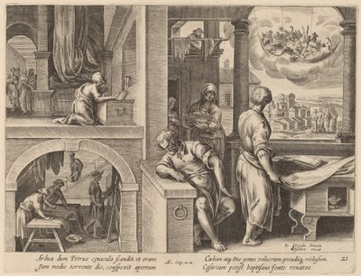 Vize svatého Petra od Philip Galle after Jan van der Straet