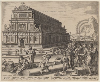 Dianin chrám v Efezu od Philip Galle, after Maerten van Heemskerck