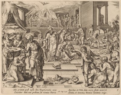 Mnozí jsou pokřtěni od Philip Galle after Maerten van Heemskerck