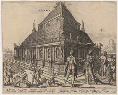 Mausolaeum (Hrobka Mausolus v Halikarnassu) od Philip Galle, after Maerten van Heemskerck