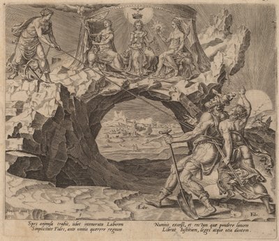 Pilný dělník toužící po spravedlnosti Páně od Philip Galle after Maerten van Heemskerck