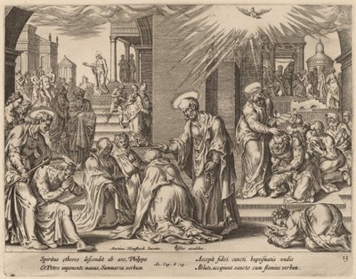 Lidé Samaří přijímají Slovo Boží od Philip Galle after Maerten van Heemskerck