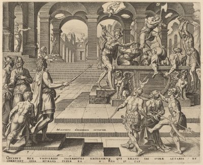 Zabití kněží Samaří od Philip Galle, after Maerten van Heemskerck
