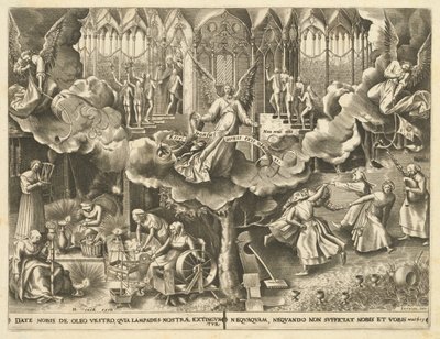 Podobenství o moudrých a pošetilých pannách od Philip Galle, after Pieter Bruegel the Elder