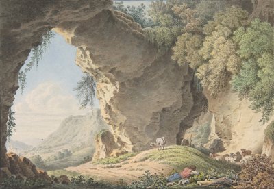 Skalnatá krajina se spícím pastýřem, 1817. od Philip Heinrich Dunker