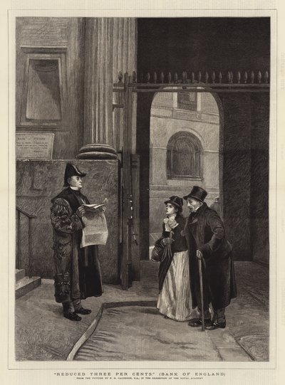 Snížené o tři procenta, Bank of England od Philip Hermogenes Calderon