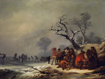 Odpočívající společnost v zimním požitku od Philip James de Loutherbourg