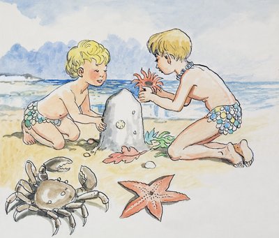 U moře, ilustrace z knihy "The Water Babies" od Charlese Kingsleyho od Philip Mendoza
