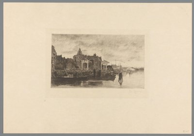 Pohled na Amsterdam s vrcholem Schreierstoren Le Schreierstoren (původní název) Jacob Maris. Dvanáct krajin (název série) od Philip Zilcken (signed by artist)