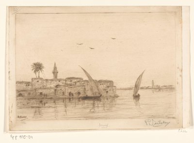 Pohled na Nil s plachetnicemi Au bord du Nil (původní název) od Philip Zilcken (signed by artist)