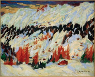 Zimní krajina poblíž Davos Frauenkirch, (Zimní krajina poblíž Davos Glacis) od Philipp Bauknecht
