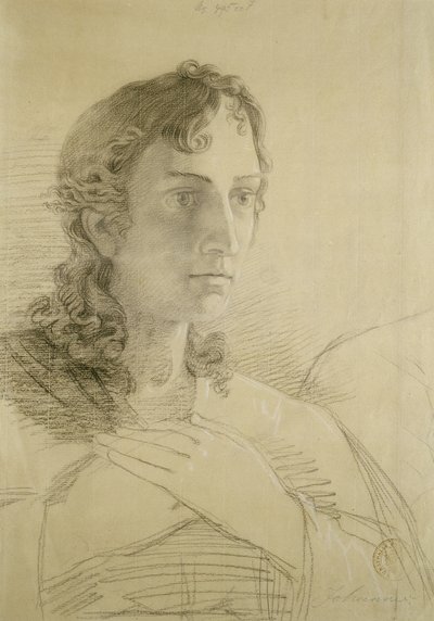 Hlava a ruce sv. Jana, 1806 (křída a uhel na papíře) od Philipp Otto Runge