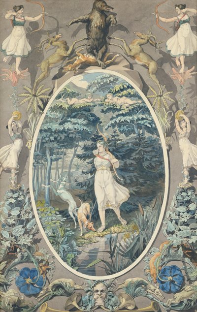 Radost z lovu, 1808-9 (pero a wc na papíře) od Philipp Otto Runge