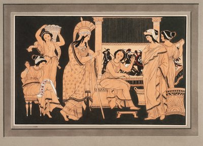 Athena bei der mit Webereien beschäftigten Penelope od Philipp Veit