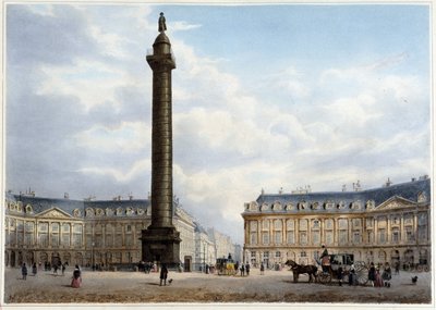 Column de la Place Vendôme - v „Procházka v Paříži a okolí“, navržený Jacottetem a Benoistem, c. 1840 od Philippe Benoist