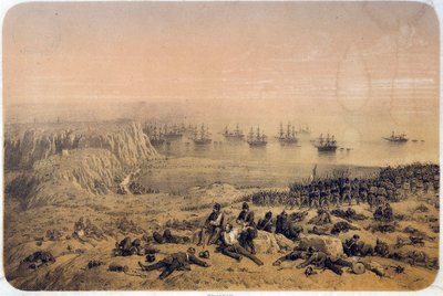 Krymská válka (1853-1856): Bitva u Almy dne 20.09.1854. Ilustrace od Philippe Benoist