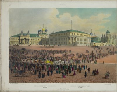 Palác Mikuláše v moskevském Kremlu z panoramatického pohledu na Moskvu v 10 částech, cca 1848 od Philippe Benoist