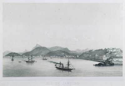 Devět panoramatických výhledů na Rio de Janeiro: Pláže Santa. Lucia do Glorie, 1862 od Philippe Benoist