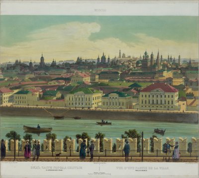 Pohled na Zamoskvorechye od kremelské zdi z panoramatického pohledu na Moskvu v 10 částech, cca 1848 od Philippe Benoist