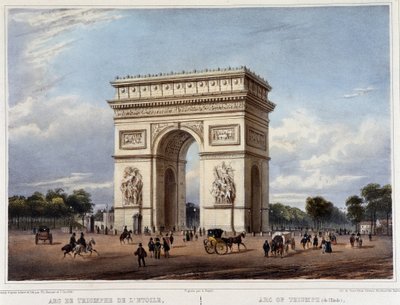 Arc de Triomphe - v ""Procházka v Paříži a okolí", navržený Jacottet a Benoist, c. 1840 od Philippe Benoist