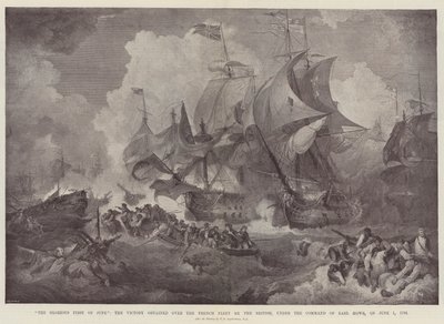 Slavný první červen, vítězství získané nad francouzskou flotilou Brity pod velením Earla Howea dne 1. června 1794 od Philippe Jacques de Loutherbourg
