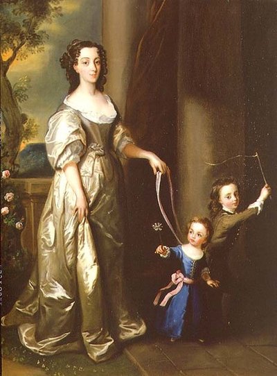 Portrét paní Thomas Fane s dětmi Johnem a Anne (olej na plátně) od Philippe Mercier