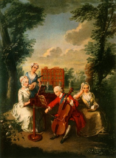 Princ Frederick Louis, princ z Walesu, hrající na violoncello v paláci Kew, c1733-1750, 1942. od Philippe Mercier