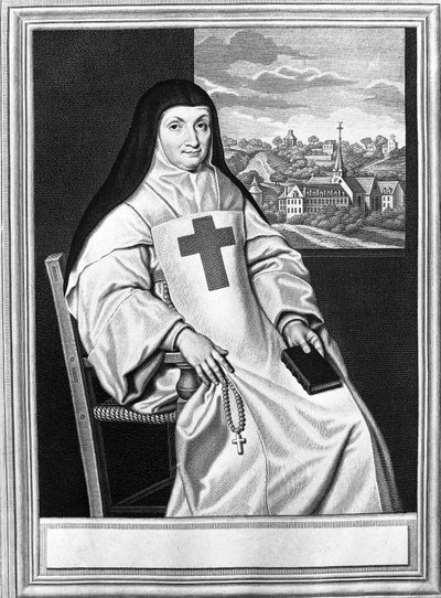 Jacqueline Marie Angélique Arnauld, matka Angélique (1591-1661), francouzská jeptiška, abatyše Port Royal des Champs (Port-Royal-des-Champs). od Philippe de (after) Champaigne