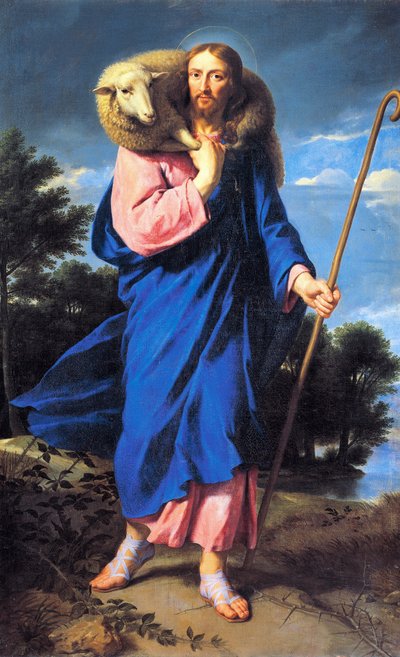 Dobrý pastýř, od Philippe de Champaigne (1602-1674), olej na plátně od Philippe de Champaigne