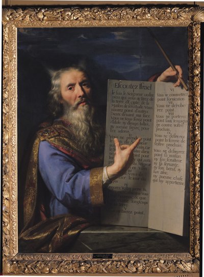 Mojžíš s deskami zákona, 1663 od Philippe de Champaigne