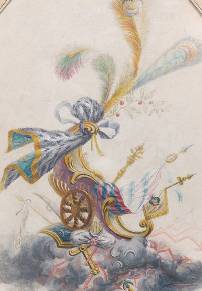 Design pro Lampas Silk s Triumphal Chariot on Cloud, ca. 1770-75. od Philippe de Lasalle