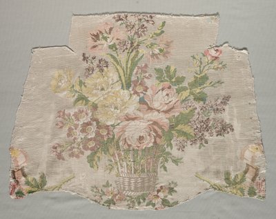 Fragment hedvábí, část panelu s názvem Le panier fleuri, 1770. od Philippe de Lasalle