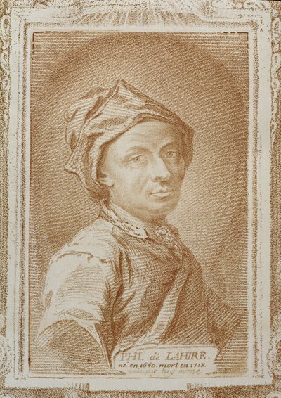 Autoportrét Philippe de la Hire (1640-1718), ilustrace z 