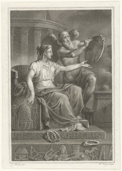 Symbolické znázornění 50. výročí Felixe Meritise, 1827 od Philippus Velijn