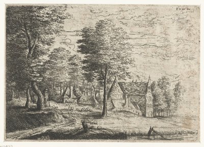 Krajina s pastýřem a jeho stádem Tři krajiny (název série) od Philips Augustijn Immenraet