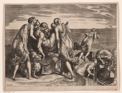 Fajáci nesou spícího Odyssea na Ithaku od Philips Galle (attributed to)