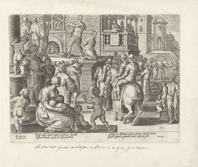 Stětí Jakuba Většího Skutky apoštolů (název série) Acta Apostolorum (název série) od Philips Galle (possibly)