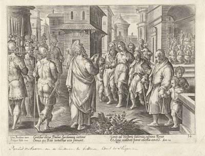 Pavel hlásá Kristovo učení v Římě Skutky apoštolů (název série) Acta Apostolorum (název série) od Philips Galle (possibly)