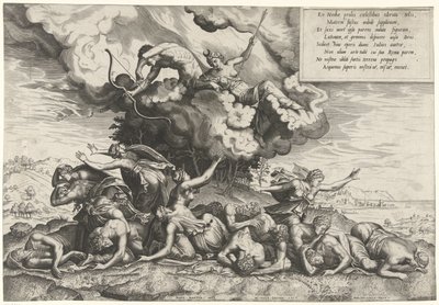 Apollo a Diana zabijí děti Niobe od Philips Galle
