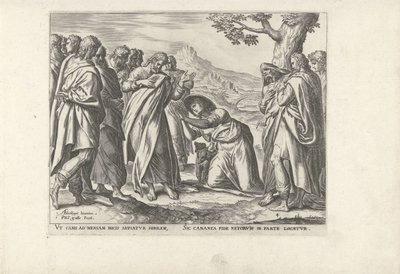 Kristus a kananejská žena Šest scén s Kristem a ženami z evangelií (název série) od Philips Galle