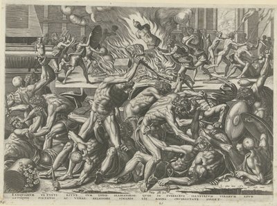 Boj gladiátorů od Philips Galle