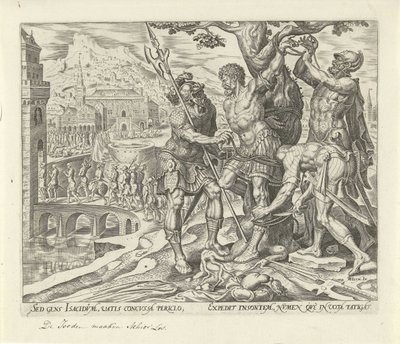 Izraelité uvolnili Achiora Historie Judit a Holofernes (název série) od Philips Galle