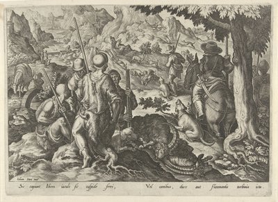 Jacht op berggeiten Jachttaferelen (název série) Ve kterém každý druh lovu, drůbeže a rybaření (název série) od Philips Galle