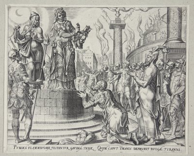 Judith ukazuje hlavu Holoferna lidem z Betulie od Philips Galle