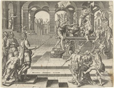 Král Josiáš nařídil zabít kněží chrámů v Samaří Historie krále Josiaha (název série) od Philips Galle