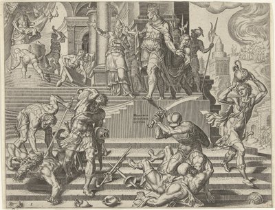 Král Josiáš nechal zničit Baalův chrám Historie krále Josiaha (název série) od Philips Galle