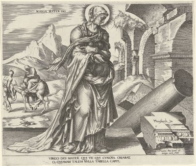 Maria Maria Mater Dei (titul na objektu) Osm slavných žen ze Starého a Nového zákona (název série) od Philips Galle
