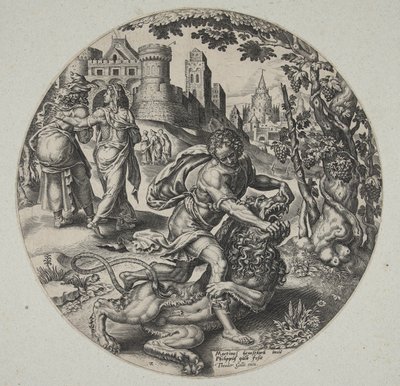 Samson láme lva od Philips Galle