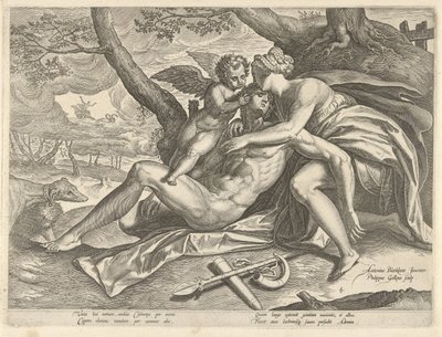 Venuše truchlí nad Adonisovou smrtí Příběh Adonise (název série) od Philips Galle